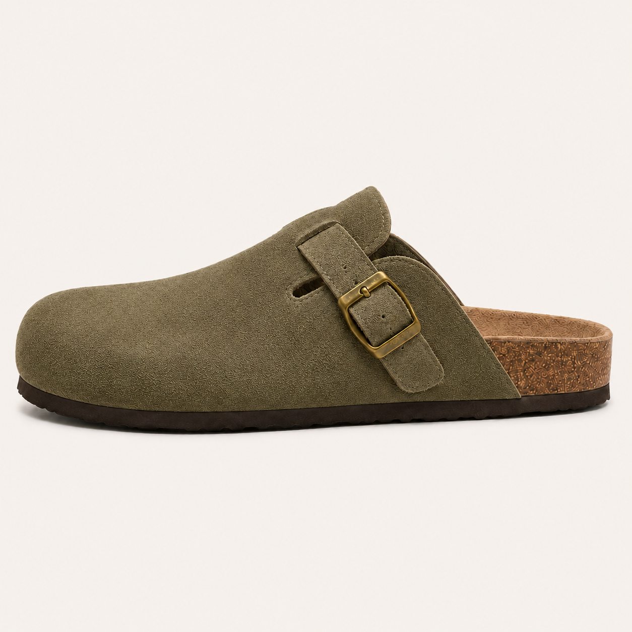 Wildleder Clog Oliv