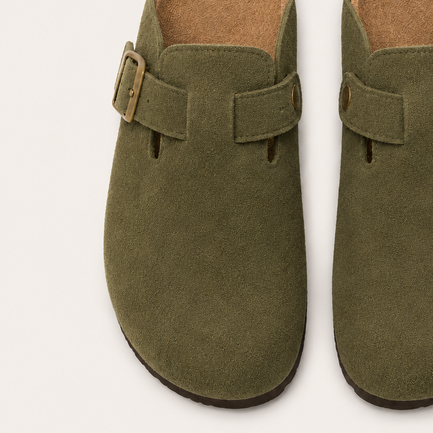 Wildleder Clog Oliv