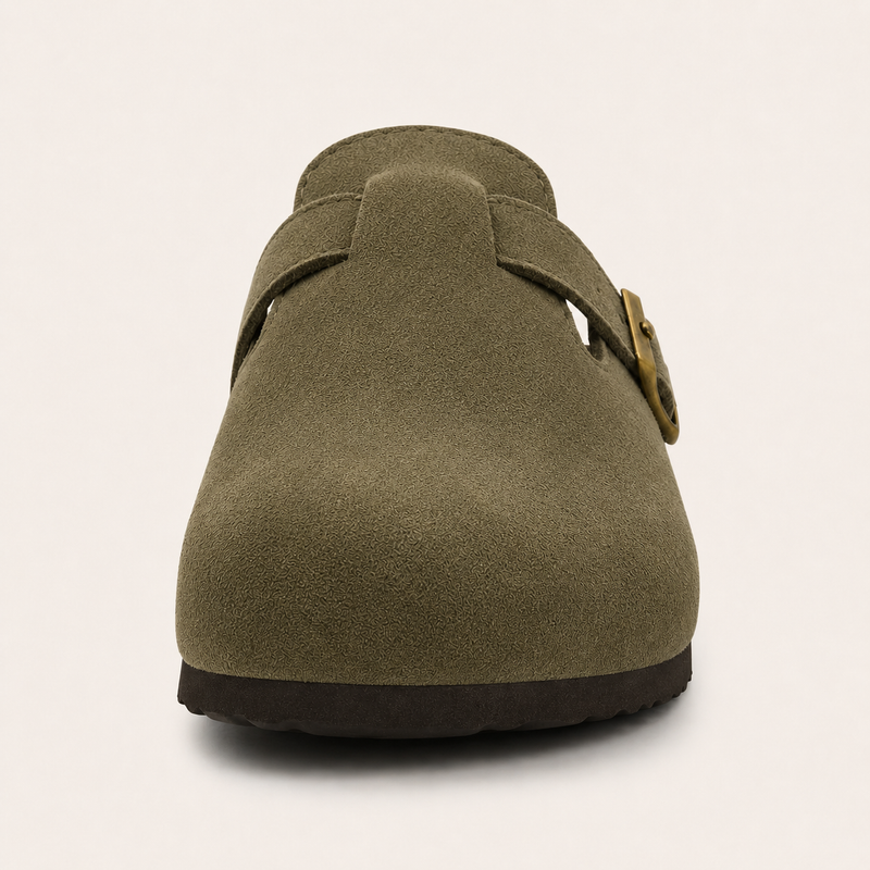 Wildleder Clog Oliv