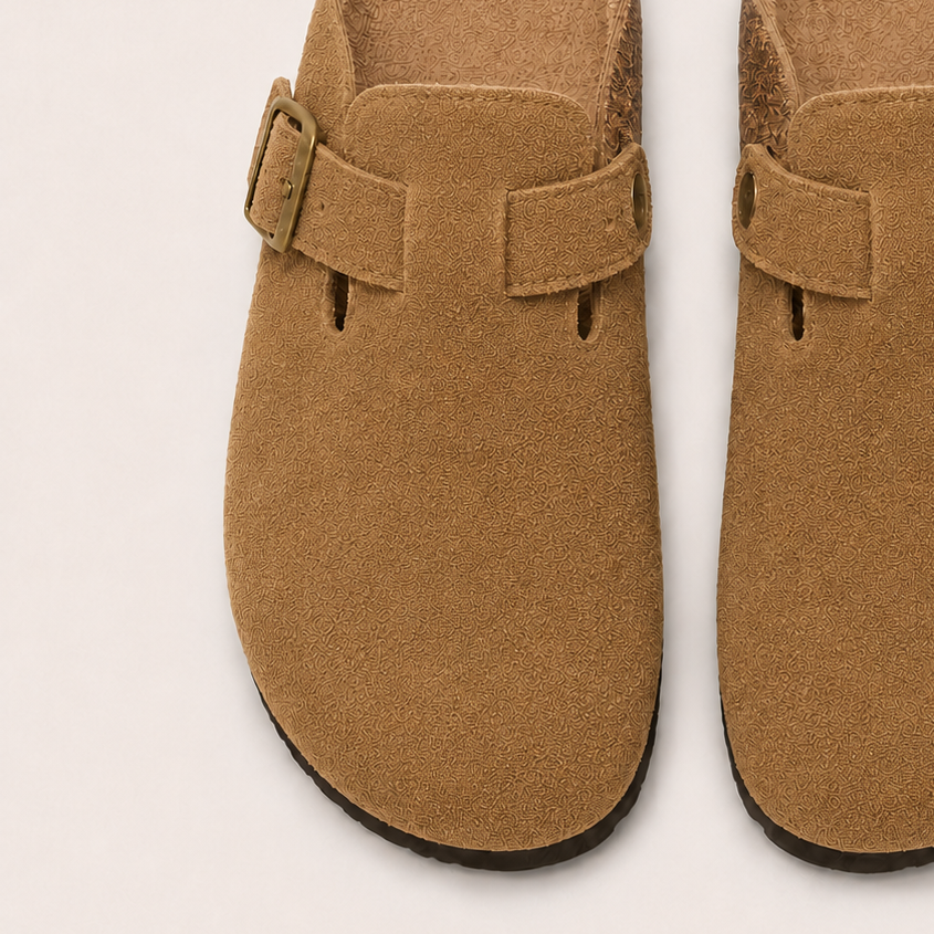 Wildleder Clog Ocker