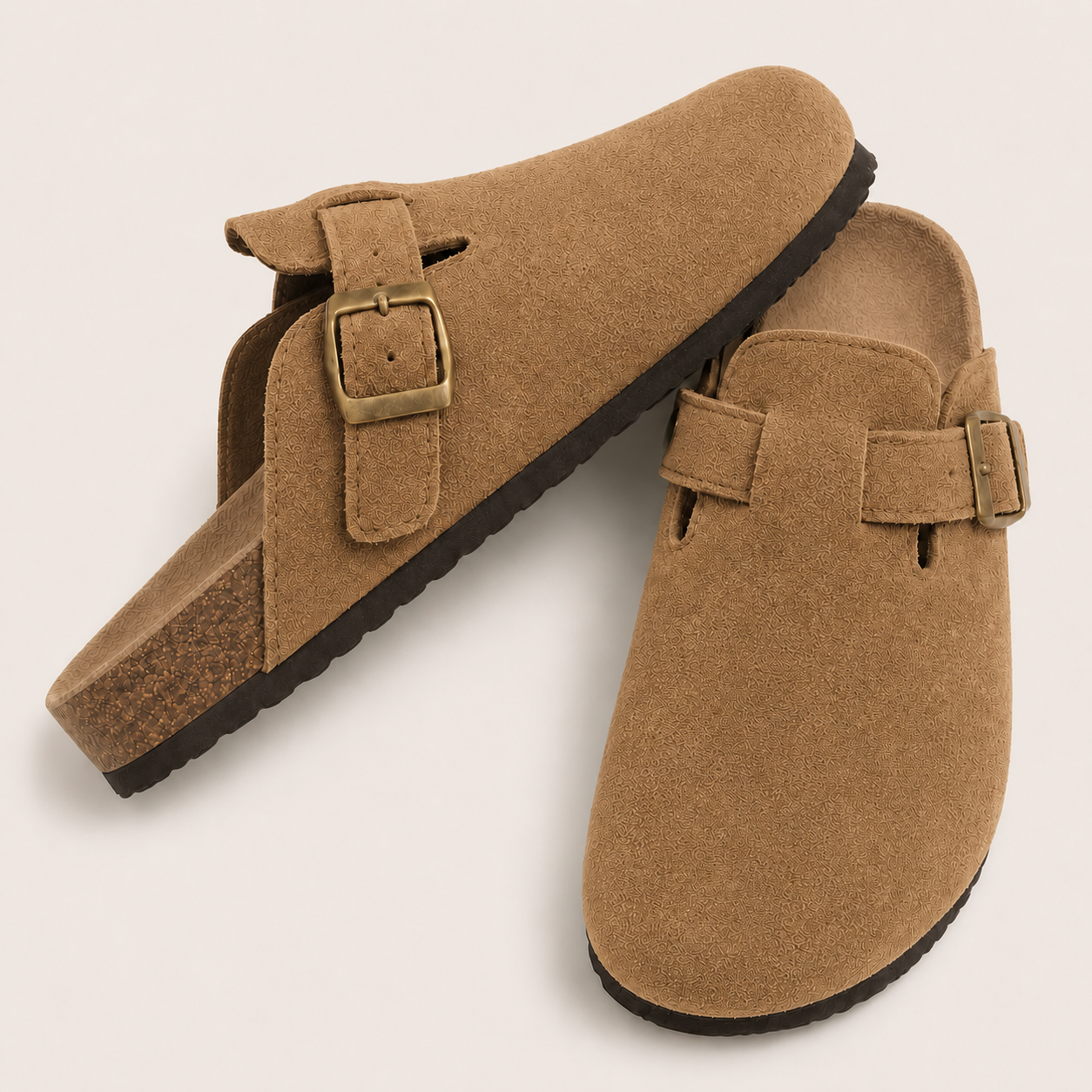 Wildleder Clog Ocker